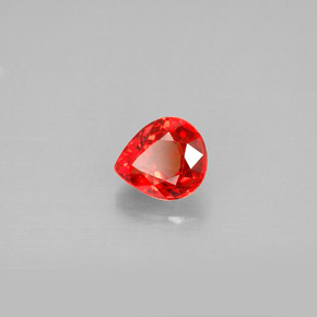 Safira laranja natural 1,06ct, formato de pêra, VVS-VS