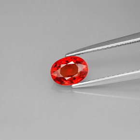 Safira laranja natural 0,99ct, corte oval, VVS-VS
