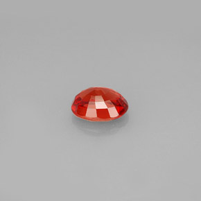 Safira laranja natural 0,99ct, corte oval, VVS-VS