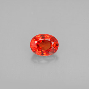 Safira laranja natural 1,18ct, corte oval, VVS-VS