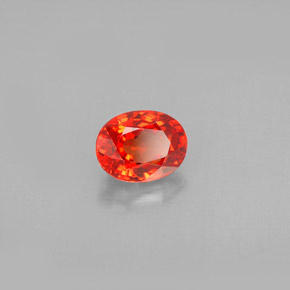 Safira laranja natural 1,18ct, corte oval, VVS-VS
