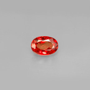 Safira laranja natural 1,04ct, corte oval, VS