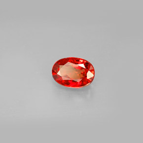 Safira laranja natural 1,04ct, corte oval, VS