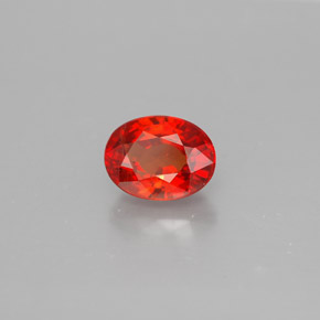 Safira laranja natural 1,00ct, corte oval, VS-SI
