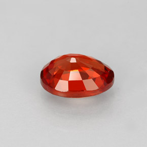 Safira laranja natural 1,24ct, corte oval, VS