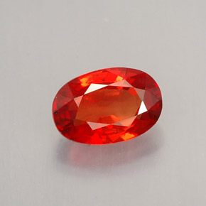 Safira laranja natural 1,07ct, corte oval, VS