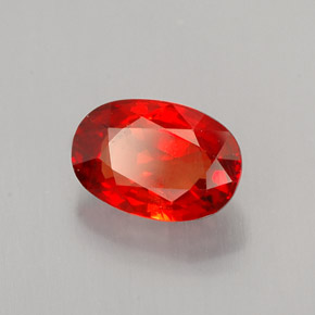 Safira laranja natural 1,07ct, corte oval, VS