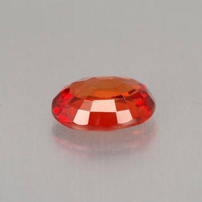 Safira laranja natural 0,99ct, corte oval, VS
