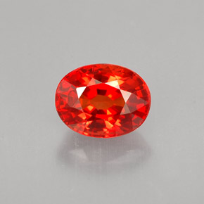 Safira laranja natural 1,10ct, corte oval, VS