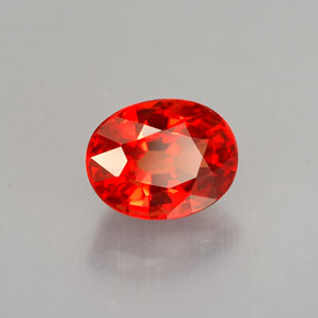 Safira laranja natural 1,10ct, corte oval, VS