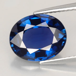 Safira azul natural 4,06ct, corte oval, VVS
