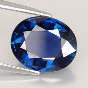 Safira azul natural 4,06ct, corte oval, VVS