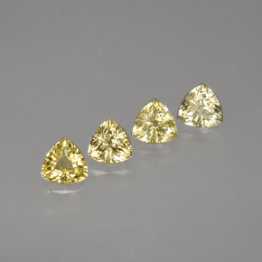 Pedras preciosas de safira amarelo natural de  ct, trillion, VS