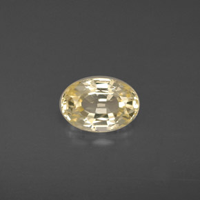 Safira amarelo natural 0,71ct, corte oval, VVS-VS