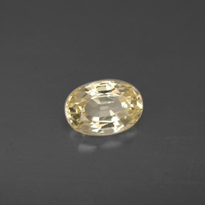 Safira amarelo natural 0,71ct, corte oval, VVS-VS