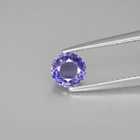 Safira azul natural 0,64ct, corte redondo, VS-SI