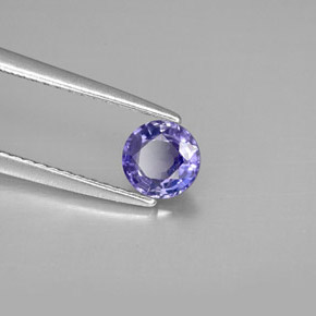 Safira azul natural 0,64ct, corte redondo, VS-SI