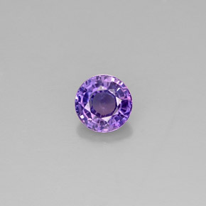 Safira violeta natural 0,56ct, corte redondo, VS-SI