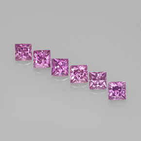 Pedras preciosas de safira roxo natural de 1,49 ct, quadrado, VVS-VS