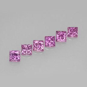 Pedras preciosas de safira roxo natural de 1,49 ct, quadrado, VVS-VS