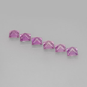 Pedras preciosas de safira roxo natural de 1,49 ct, quadrado, VVS-VS
