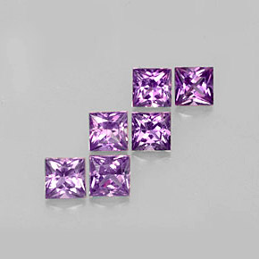 Pedras preciosas de safira violeta natural de  ct, quadrado, VVS-VS