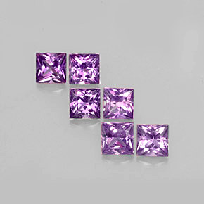 Pedras preciosas de safira violeta natural de  ct, quadrado, VVS-VS