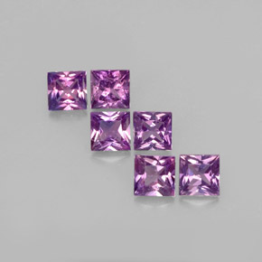 Pedras preciosas de safira violeta natural de  ct, quadrado, VVS-VS