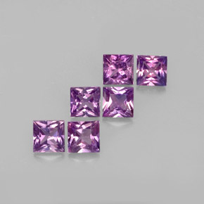 Pedras preciosas de safira violeta natural de  ct, quadrado, VVS-VS