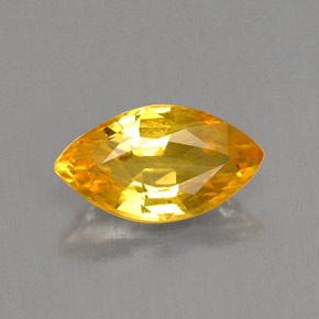 Safira amarelo natural 0,99ct, marquise, VS