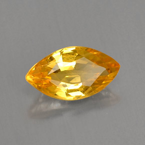 Safira amarelo natural 0,99ct, marquise, VS