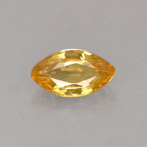 Safira amarelo natural 0,62ct, marquise, VS