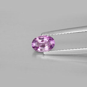Safira roxo natural 0,69ct, corte oval, VVS