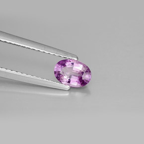 Safira roxo natural 0,69ct, corte oval, VVS