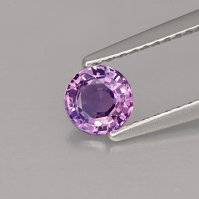 Safira violeta natural 0,55ct, corte redondo, VVS-VS