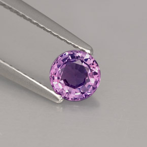 Safira violeta natural 0,55ct, corte redondo, VVS-VS