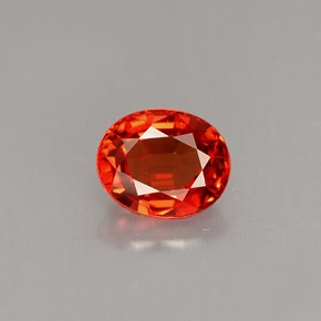 Safira laranja natural 0,90ct, corte oval, VS