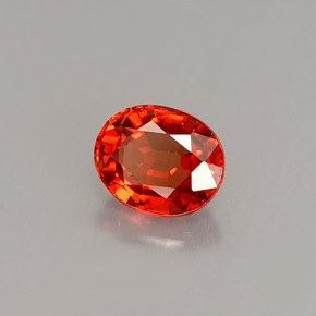 Safira laranja natural 0,90ct, corte oval, VS