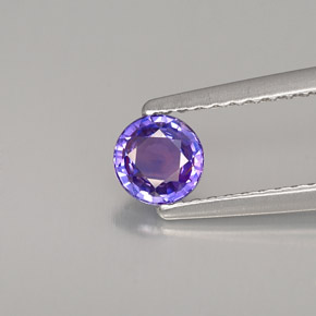 Safira violeta natural 0,51ct, corte redondo, VVS-VS