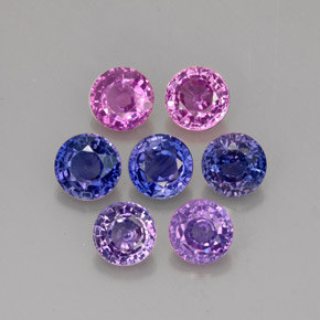 Pedras preciosas de safira violeta natural de  ct, corte redondo, VS