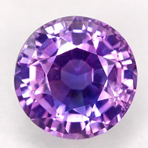 Safira violeta natural 0,65ct, corte redondo, VS