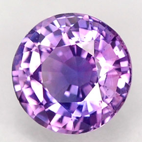 Safira violeta natural 0,65ct, corte redondo, VS