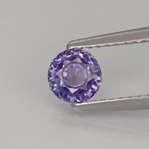 Safira violeta natural 0,65ct, corte redondo, VVS-VS
