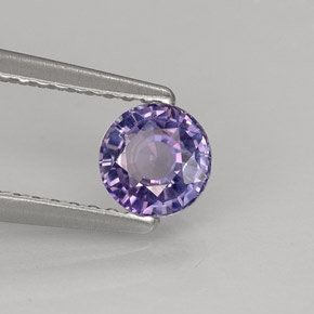 Safira violeta natural 0,65ct, corte redondo, VVS-VS