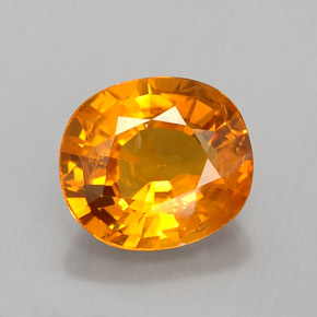 Safira laranja natural 1,81ct, corte oval, VS-SI