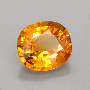 Safira laranja natural 1,81ct, corte oval, VS-SI
