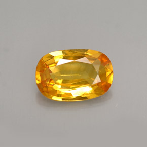 Safira amarelo natural 1,50ct, corte oval, VS