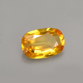 Safira amarelo natural 1,50ct, corte oval, VS
