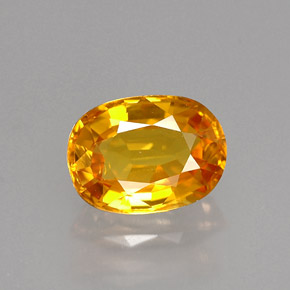 Safira amarelo natural 1,63ct, corte oval, VVS-VS