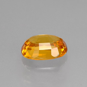 Safira amarelo natural 1,63ct, corte oval, VVS-VS